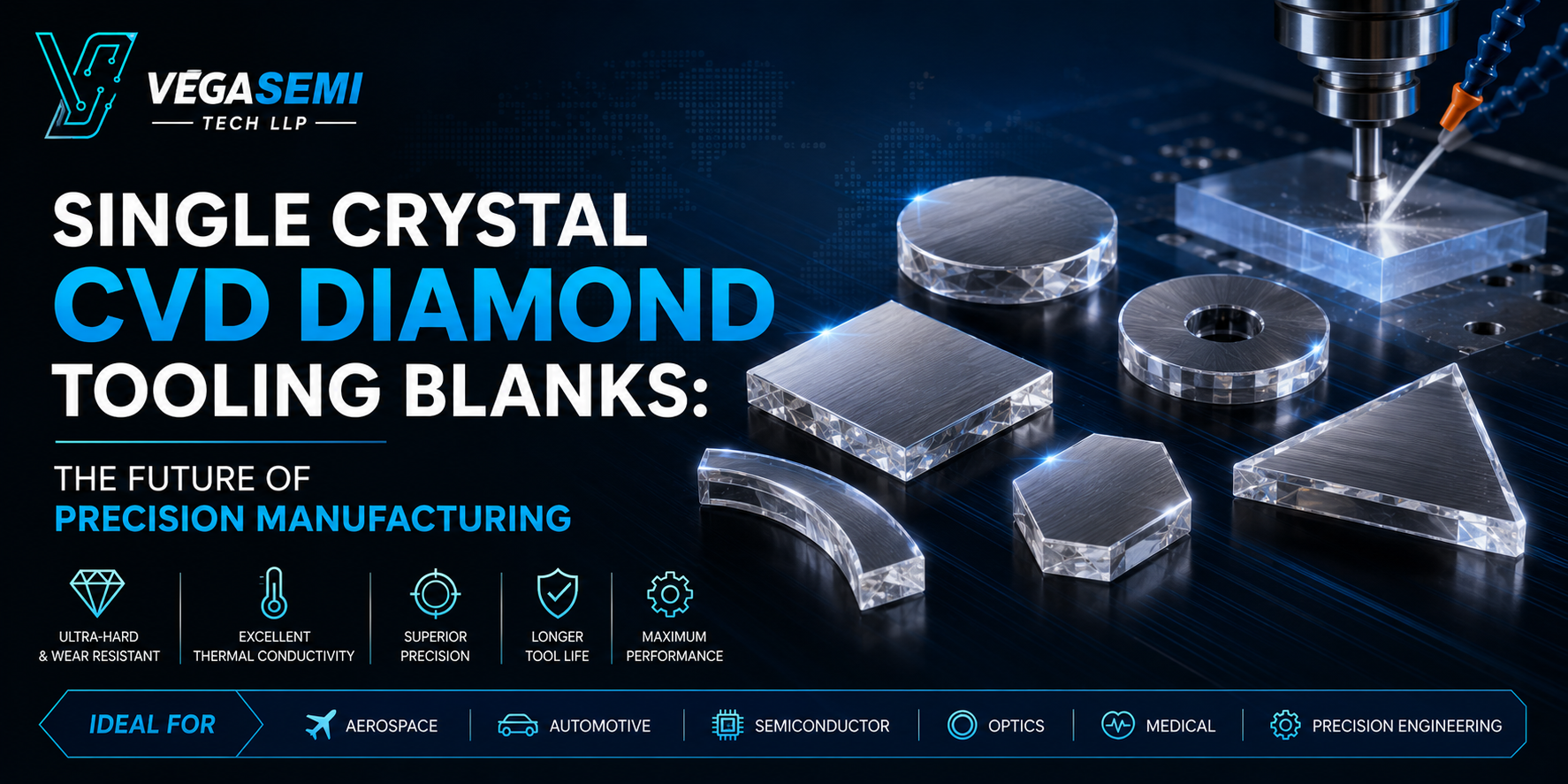 Single Crystal CVD Diamond Tooling Blanks: The Future of Precision Manufacturing